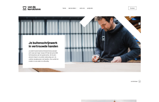 Website pagina uit de nieuwe website van VDK Schrijnwerken