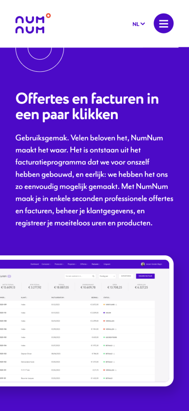 Numnum mobile mockup