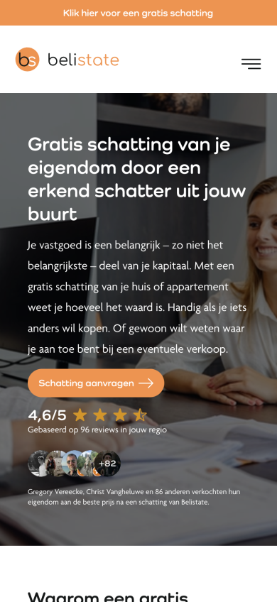 Mobiele website van Belistate