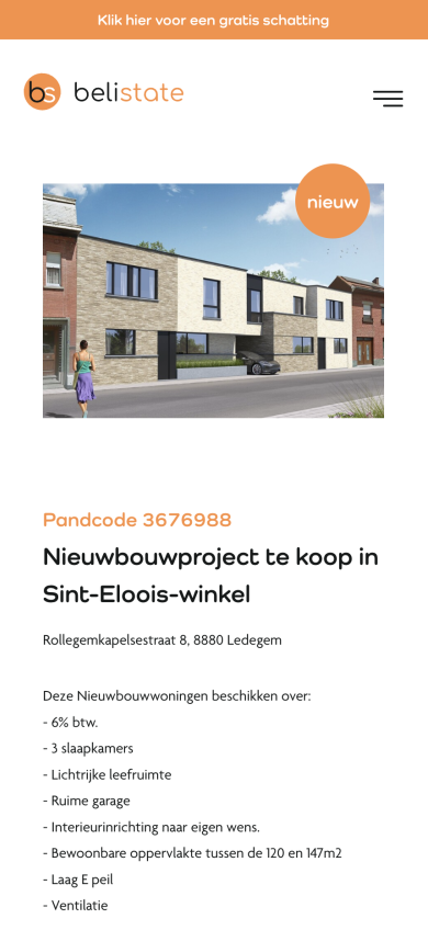 Mobiele website van Belistate