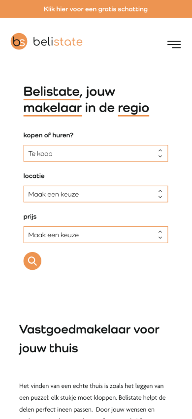 Mobiele website van Belistate