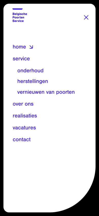 Mobiele versie van de nieuwe website voor Belgische Poorten Service