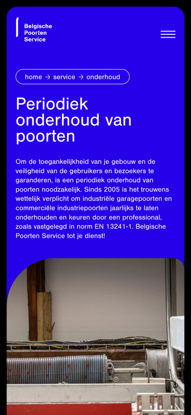 Mobiele versie van de nieuwe website voor Belgische Poorten Service