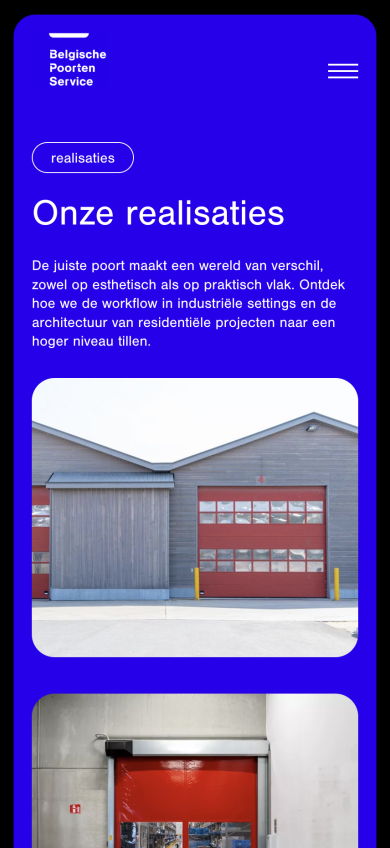 Mobiele versie van de nieuwe website voor Belgische Poorten Service